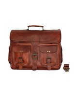 15&quot; leather messenger bag laptop case office briefcase gift for men comp... - $119.31 CAD