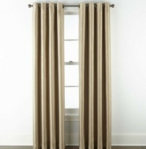 NEW (1) JCPenney JCP Home Malone Traditional Tan Blackout Grommet Curtai... - $51.47