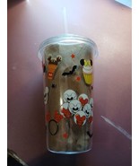  HANDMADE 16 Oz Plastic Disney Halloween Snacks Theme Tumbler with Straw - $12.99 CAD