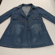 Women's Blue Denim Jacket Coat Pockets Size XL  image 11