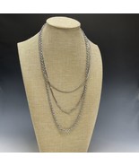 Vintage Silver-Tone Multi Chain Bib Necklace 20” Long - $22.75