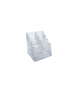 Displays Four-Tier Trifold Brochure Holder Clear Plastic 252377 - £39.95 GBP