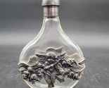 Heavy Glass Lidded Refillable Art Nouveau Perfume Bottle w Pewter Cupid ... - $19.79
