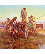 Wake Of The Buffalo Runners Charles Russell Western 1980 Greeting Card V... - $24.99