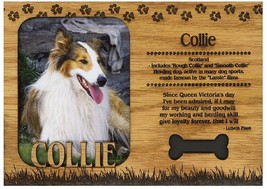 Collie Engraved Wood Picture Frame Magnet - £9.30 GBP