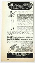 1947 Print Ad Lane Weighted Spinner for Fishing &amp; Casting Float Wyoming,NY - £7.58 GBP