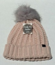 Girls Light Pink Winter Knit With Faux Fur Pom Pom Beanie Hat Soft #D Fo... - £15.93 GBP