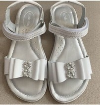 STRIDE RITE Girl&#39;s Meena White Leather Sandals Sz 13.5M  - $36.62