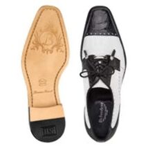 Belvedere Mens Shoes Batta Black/White Genuine Ostrich Lace Up 14006 image 2