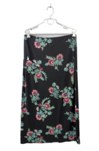NYCC Skirt Womens Large Maxi Black Floral Polyester Spandex Blend - £15.39 GBP
