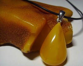 Vintage Amber Butterscotch Genuine Baltic Amber Pendant with silver 2.93gr Q32 - £27.69 GBP