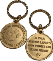 Always Remembered Forever Loved - A True Friend Dog Pet Memorial Key Chain - $6.49