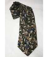 Martin Wong Brown Geometric Men&#39;s Silk Tie - £11.19 GBP