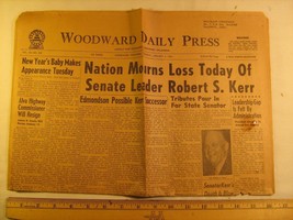 Newspaper WOODWARD DAILY PRESS Jan 2,1963 Robert S Kerr Dies [Y59Vb6e] - £7.47 GBP