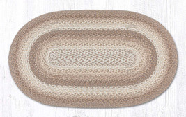Earth Rugs C-776 Natural Oval Braided Rug 27&quot; x 45&quot; - £55.55 GBP