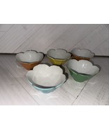 Vintage Mid Century Japanese Lotus Petal Bowls Lot Of 5 Made in Japan 4.5” - $33.65