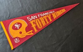 Vintage San Francisco 49ers 2 Bar Helmet NFL NFC Felt Pennant 30 x 12 In... - £23.66 GBP