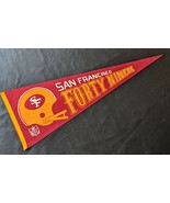 Vintage San Francisco 49ers 2 Bar Helmet NFL NFC Felt Pennant 30 x 12 In... - £23.36 GBP