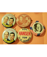 USED!! LOT OF 6 MEDIUM SIZE POLITICAL PINS, FREE SHIPPING!! - $127.44 MXN