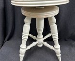 Antique Round Wood Piano Stool w/ Glass Ball  Claw Feet  Adjustable Swiv... - £46.39 GBP