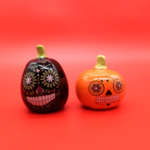Jack O Lantern Salt and Pepper Shakers Set Halloween Day of the Dead Decor - £9.42 GBP