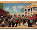Scene on the Pike Street View Long Beach California CA UNP Linen Postcar... - $3.91