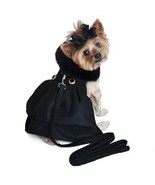 Wool Fur-Trimmed Dog Harness Coat - Black - £71.76 GBP
