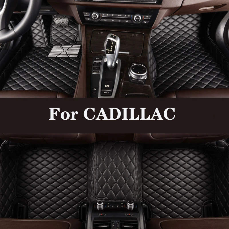 Full surround custom leather car floor mat for cadillac ats ct6 xts srx xt5 cts sts thumb200