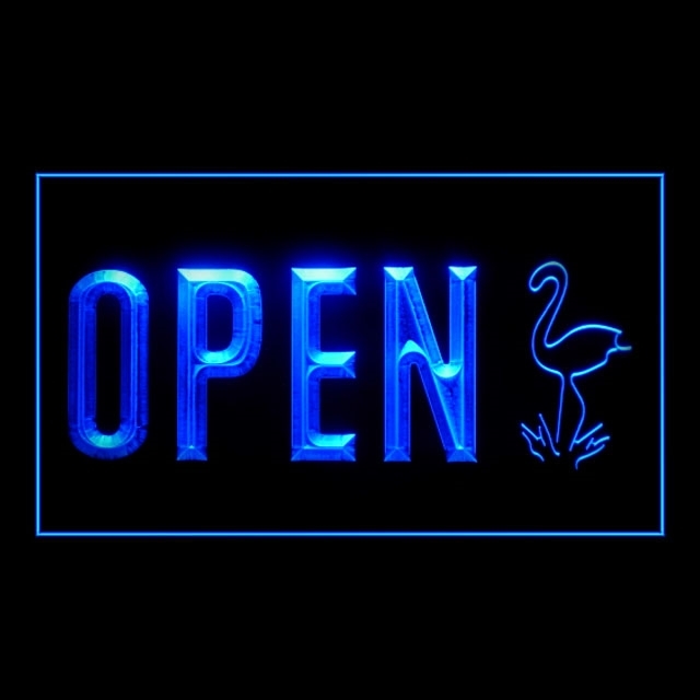 Primary image for 210265B OPEN Flamingo Beer Bar Dance Game Room Lure Carnival LED Light Sign