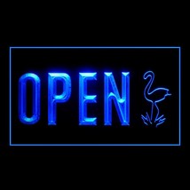 210265B OPEN Flamingo Beer Bar Dance Game Room Lure Carnival LED Light Sign - $21.99