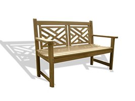 Windsor&#39;s Genuine Grade A Teak 48&quot; British Classic Chippendale 2 Seater Bench - £731.52 GBP