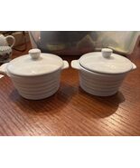Petite Cocottes Sur La Table Mini Baking Dishes White Set of 2 Stoneware - $18.00