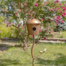 Zaer Ltd. Large Copper Colored Birdhouse Garden Stakes (Cylindrical Shape) - £69.14 GBP