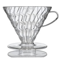 HARIO VDR-03T V60 03 Transparent Coffee Dripper, Clear Coffee Dripper, For 1-6 C - £22.13 GBP