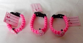 Breast Cancer Awareness Parachute Bracelets Bright Pink 3ea 21F - £6.19 GBP