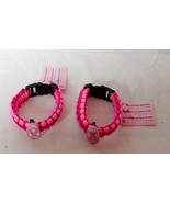 Breast Cancer Awareness Parachute Bracelets Light and Dark Pink 2ea 6Q - £3.94 GBP