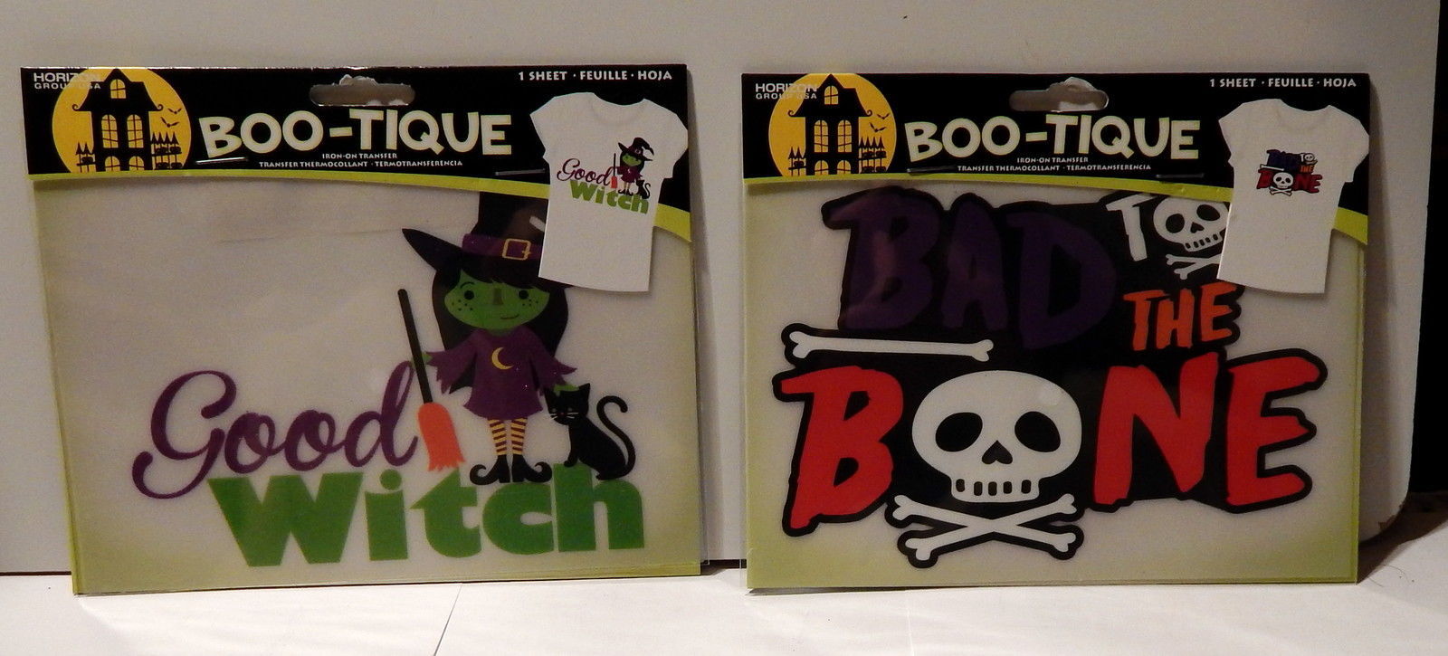 Halloween Boo tique Iron onTransfer Horizon Group Good Witch Bad to the Bone 38F - $5.91