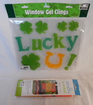 Happy St. Patricks Day In Wind Garden Flag 12&quot; x 18&quot; Window Gel Clings Luck 49F - £6.30 GBP