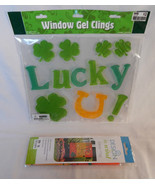 Happy St. Patricks Day In Wind Garden Flag 12&quot; x 18&quot; Window Gel Clings L... - £6.20 GBP