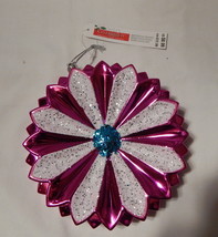 Celebrate It Christmas Shatterproof Ornament Glitter Purple 6&quot; Round 1 1/2&quot; 22V - £4.71 GBP