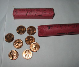 1971 D Lincoln Memorial Cent Penny Rolls 2 Rolls Au 15 X - £3.09 GBP