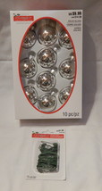 Celebrate It Christmas Glass Ornaments 1 3/4&quot; Balls Silver 10pc+75pc Hoo... - $6.89