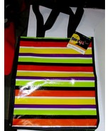HALLOWEEN Shopping Tote Bags Boo tique 10&quot; By 12&quot; Stripes Spooky colors 6X - $4.94