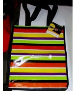 HALLOWEEN Shopping Tote Bags Boo tique 10&quot; By 12&quot; Stripes Spooky colors 6X - £3.94 GBP