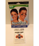 Savvi Sports Face Tattoos &amp; Game Day Lips Appliques Orange Blue &amp; White 60S - $8.02 CAD