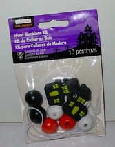 HALLOWEEN Wood Necklace Kit Creatology 10pc 4+ House & Boo & Beads 47B - $4.94