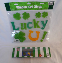 Happy St. Patricks Day Peanuts Garden Flag 12&quot; x 18&quot; Window Gel Clings Luck 49G - £6.30 GBP