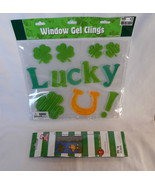 Happy St. Patricks Day Peanuts Garden Flag 12&quot; x 18&quot; Window Gel Clings L... - £6.20 GBP