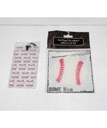 Baseball Gel Cling 3 1/2&quot; Round &amp; Baseball Baggage Tag by Celebrate It 20K - £3.92 GBP