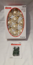 Celebrate It Christmas Glass Ornaments1 3/4&quot; Balls Gloss Ivory10pc+75pcH... - $6.89
